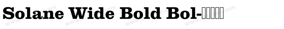 Solane Wide Bold Bol字体转换